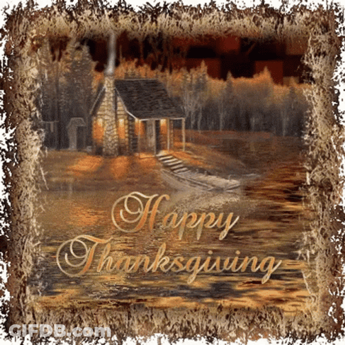 Happy Thanksgiving Sister With Cozy Vacation Spot GIF