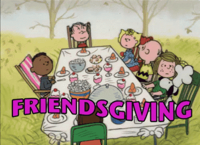 Happy Thanksgiving Snoopy And Charlie Brown Friends GIF