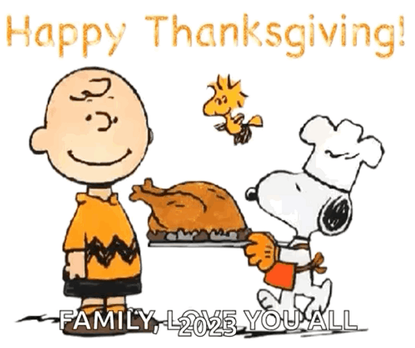 Happy Thanksgiving Snoopy And Charlie Brown GIF