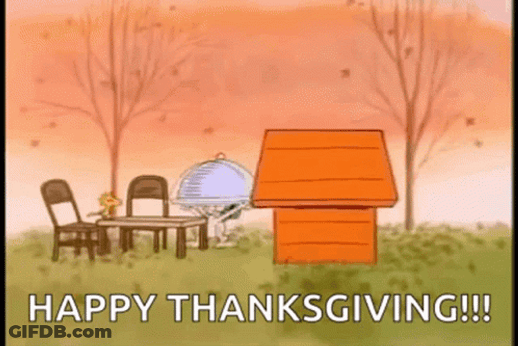 Happy Thanksgiving Snoopy And Woodstock Clapping GIF