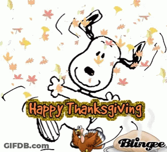 Happy Thanksgiving Snoopy Animated Sticker GIF