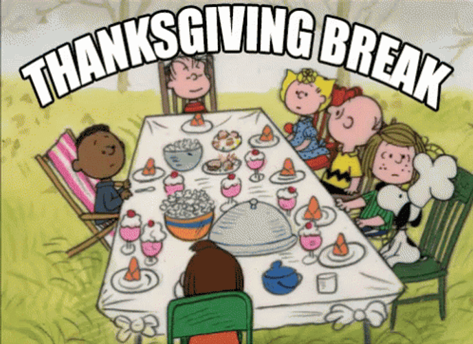 Happy Thanksgiving Snoopy Charlie Brown Family GIF