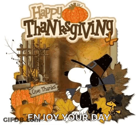 Happy Thanksgiving Snoopy Enjoy Your Day GIF