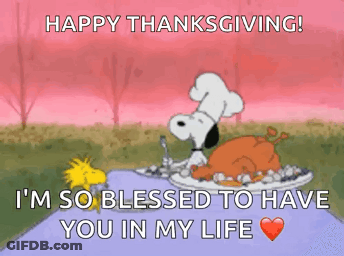 Happy Thanksgiving Snoopy I'm So Blessed GIF