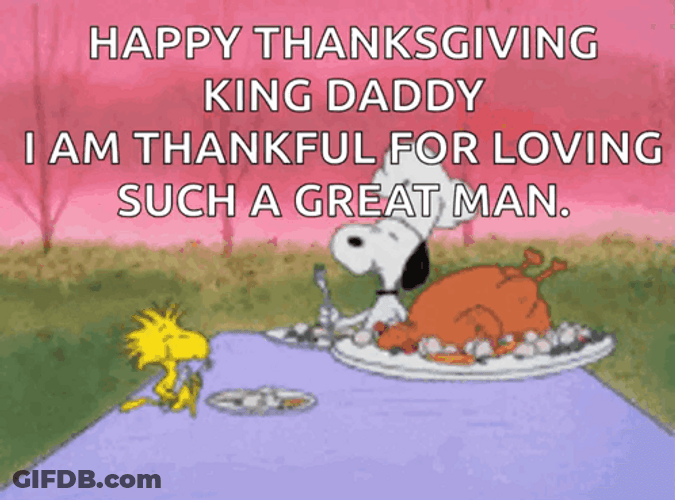 Happy Thanksgiving Snoopy King Daddy GIF