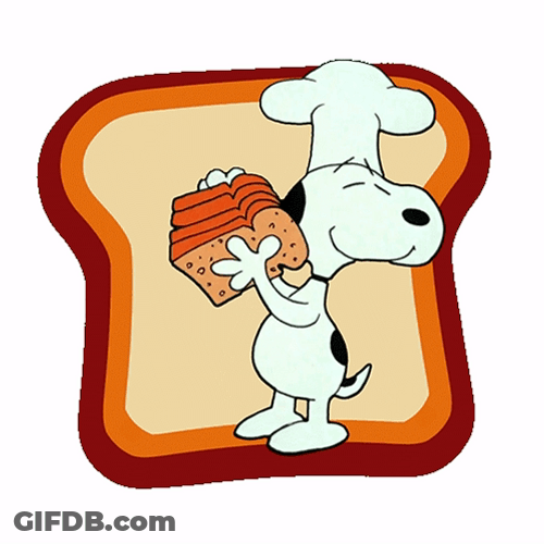 Happy Thanksgiving Snoopy Playing Loaf Bread GIF