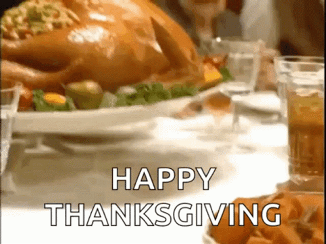 Happy Thanksgiving Turkey Serving GIF
