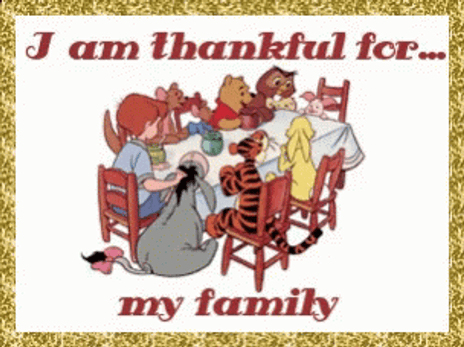 Happy Thanksgiving Winnie The Pooh Family GIF
