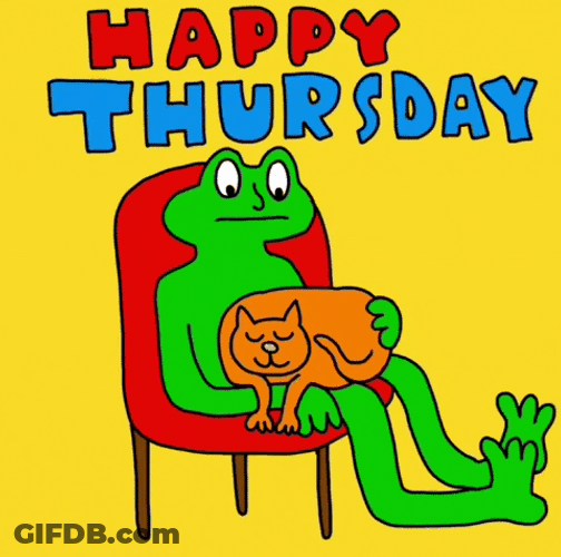 Happy Thursday Blessings Frog Cat Animation GIF