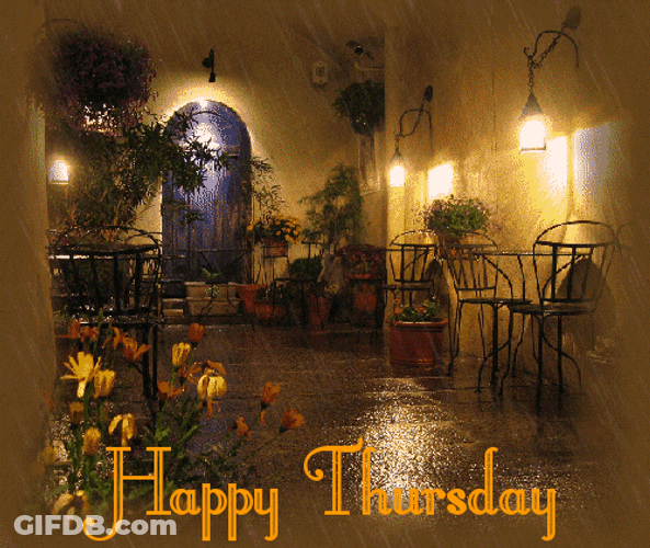Happy Thursday Blessings Light Rain GIF