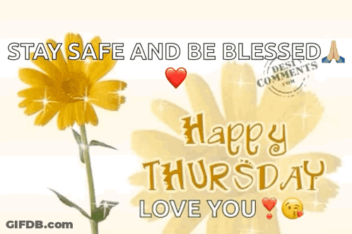 Happy Thursday Card With Yellow Flower GIF