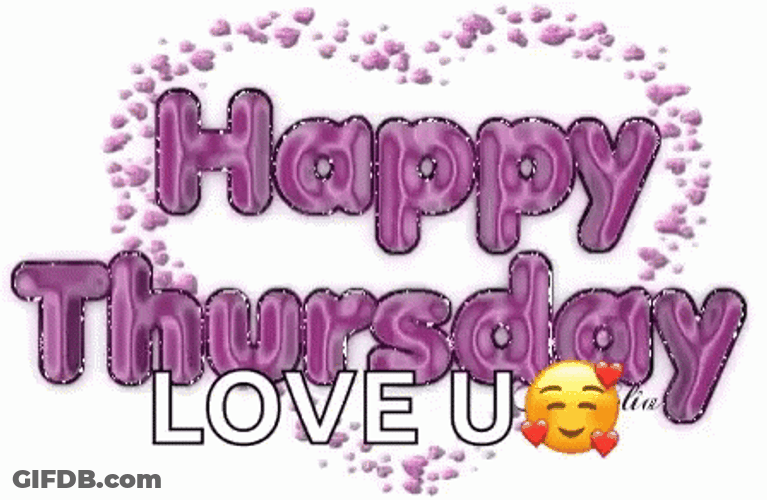 Happy Thursday Funny Purple Letters GIF