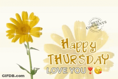 Happy Thursday Love You Card Yellow Flower GIF