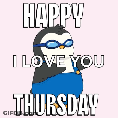Happy Thursday Penguin Wearing Swimming Goggles GIF