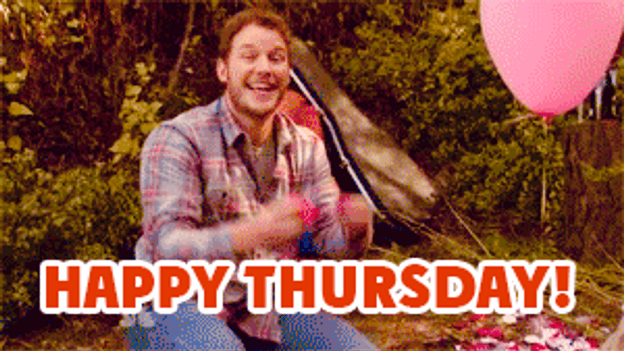 Happy Thursday Rose Confetti GIF