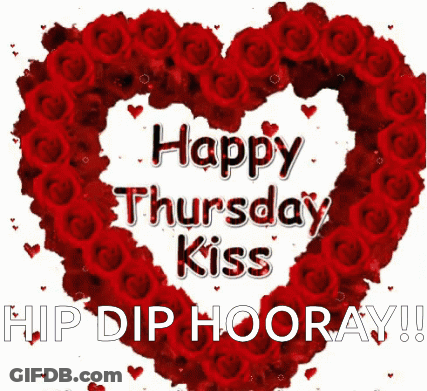 Happy Thursday Rose Heart Kiss Card GIF