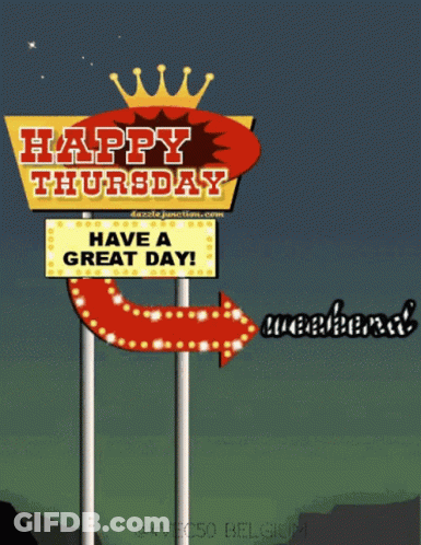 Happy Thursday Sign With Crown GIF
