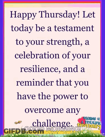 Happy Thursday Strength And Resilience GIF