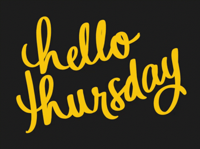 Happy Thursday Yellow Calligraphy GIF