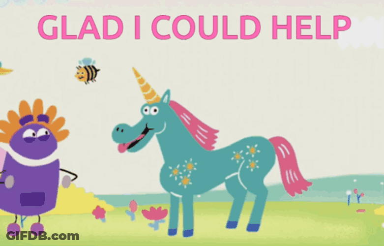 Happy To Help Unicorn Rainbow GIF