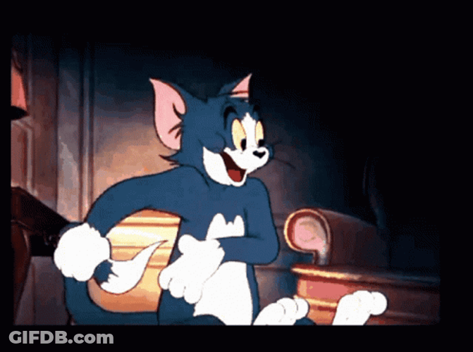 Happy Tom Cat Sighing Out Of Relief GIF