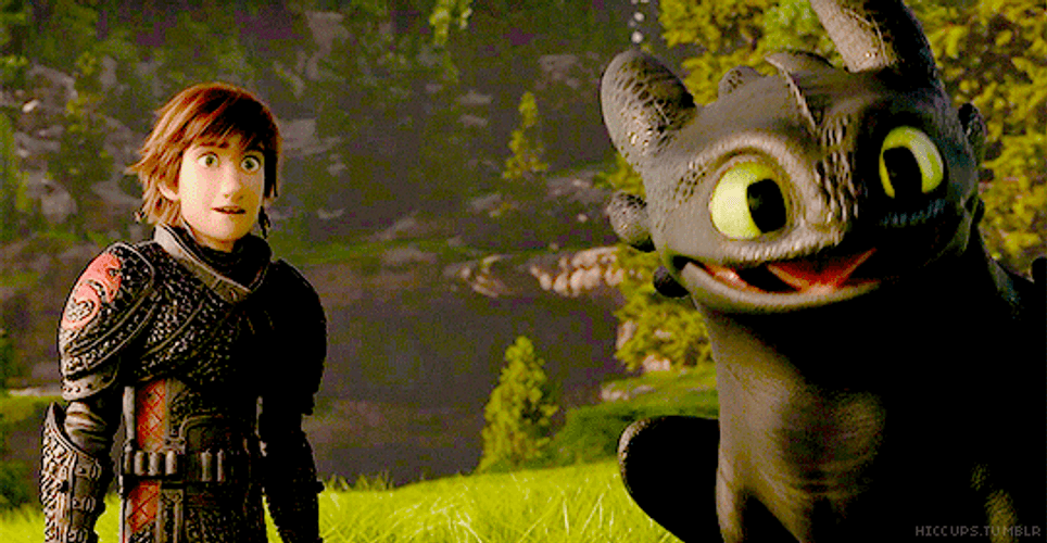 Happy Toothless With Hiccup GIF