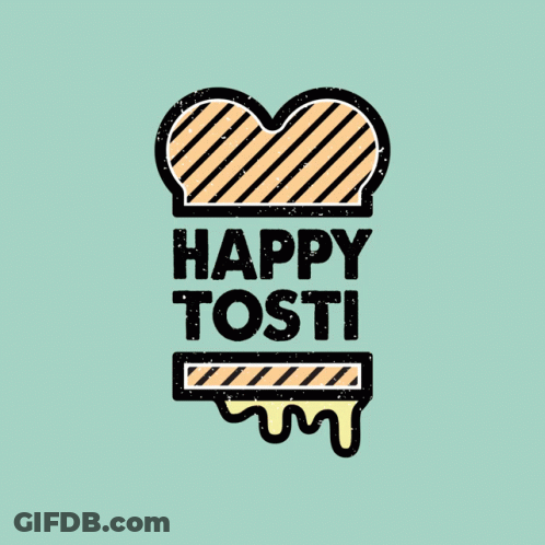 Happy Tosti Logo With Heart GIF