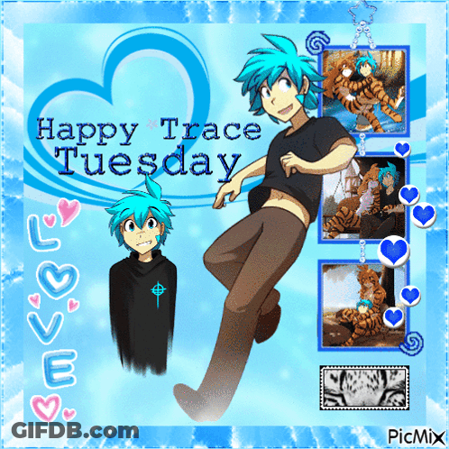 Happy Trace Tuesday Postcard Cartoon Character GIF