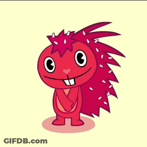 Happy Tree Friends Flaky Gets Shy GIF