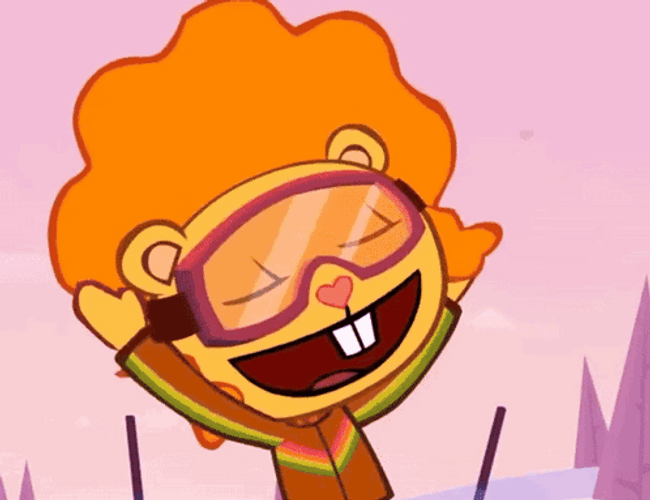 Happy Tree Friends Ice Snowboarding GIF
