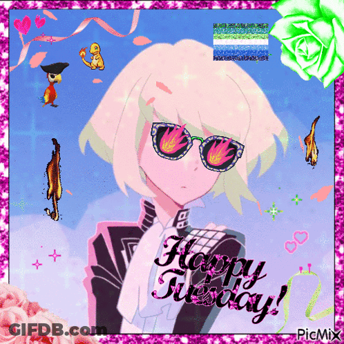 Happy Tuesday Girl With Sunglasses GIF