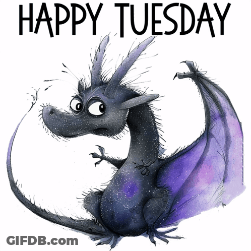 Happy Tuesday Greeting Card With Bird GIF