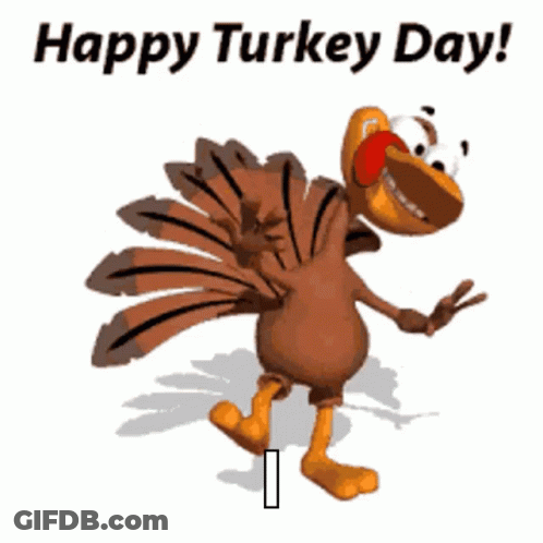 Happy Turkey Day Cartoon Turkey Dancing GIF