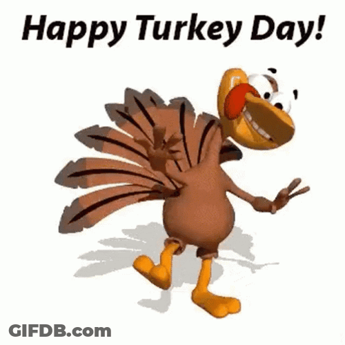 Happy Turkey Day Dancing Turkey GIF