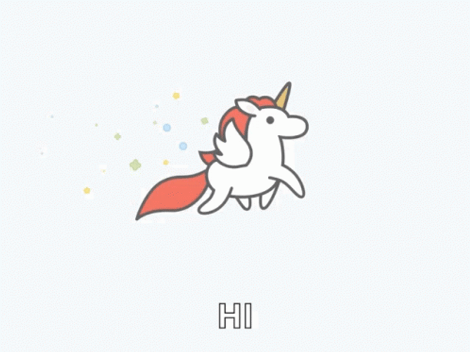Happy Unicorn Hi Greeting GIF