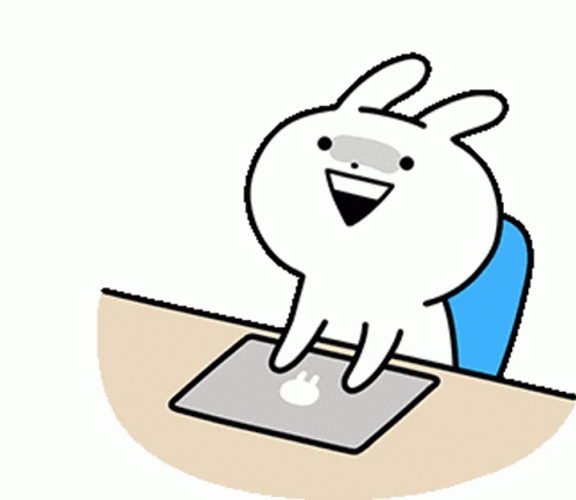 Happy  Usagyuuun Laptop Slam GIF