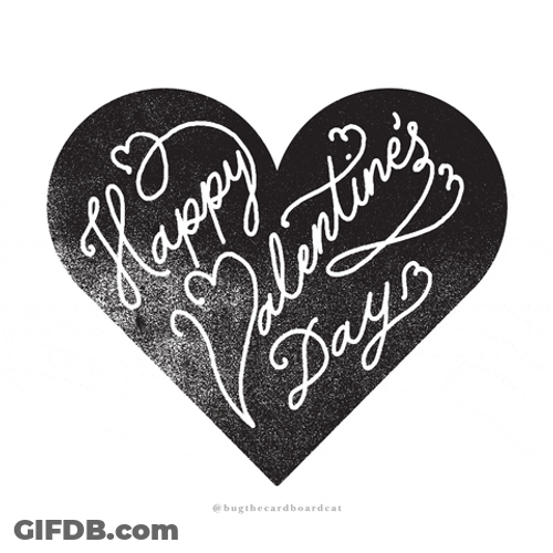 Happy Valentine's Day Black Heart GIF