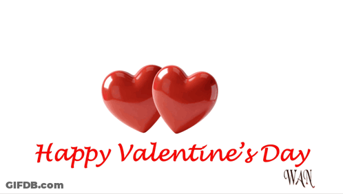 Happy Valentine's Day Card With Hearts GIF