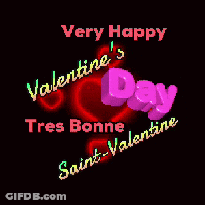 Happy Valentine's Day Greeting Card With Hearts GIF