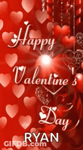 Happy Valentine's Day Greeting Card With Hearts And Candle GIF