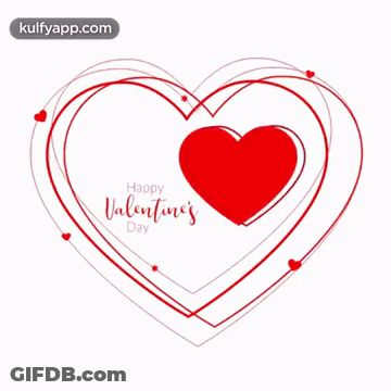Happy Valentine's Day Greeting Card With Red Heart GIF