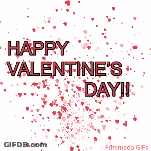 Happy Valentine's Day Greeting Card With Red Hearts GIF