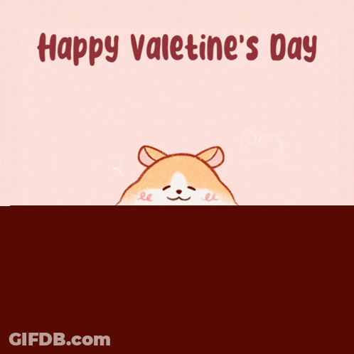 Happy Valentine's Day Hamster In Coffee Cup GIF