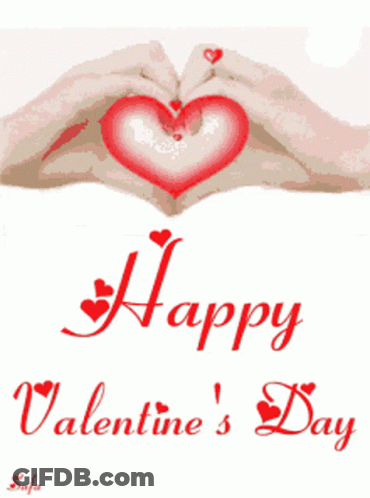 Happy Valentine's Day Heart Made Of Hands GIF