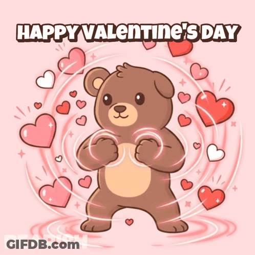 Happy Valentine's Day Teddy Bear GIF