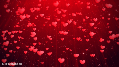 Happy Valentine's Day With Red Hearts GIF