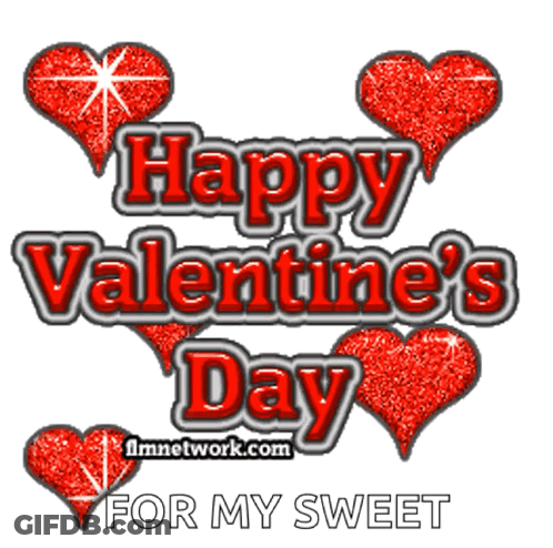 Happy Valentine's Day With Red Hearts GIF