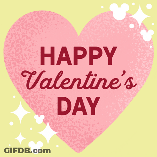 Happy Valentines Day Disney Heart GIF