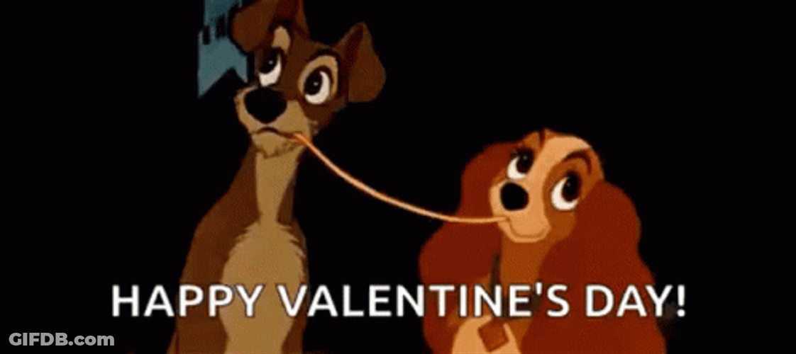 Happy Valentines Day Disney Lady Tramp GIF