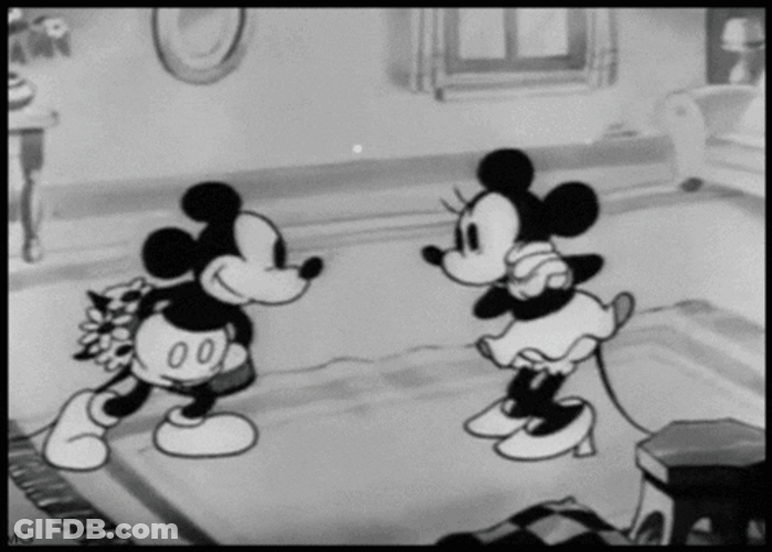 Happy Valentines Day Disney Mouse Couple GIF